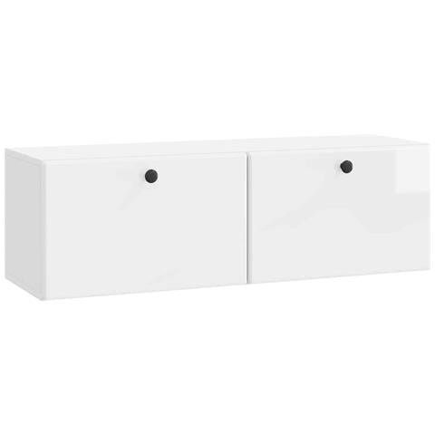 Mobile Porta TV da Muro 98 x 31 x 30 cm Bianco Lucido - Foto 1