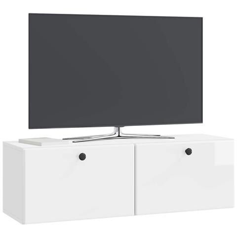 Mobile Porta TV da Muro 98 x 31 x 30 cm Bianco Lucido - Foto 2