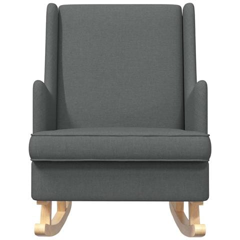 Sedia a dondolo Grigio scuro 62 x 80 x 85 cm Tessuto - Foto 2