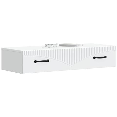 Tavolino da Parete Laterale Bianco 87,5 x 34,5 x 17 cm - Foto 2