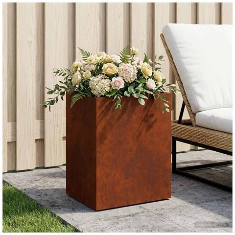 Vaso da giardino Ruggine 40 x 30 x 50 cm Acciaio Corten - Foto 2