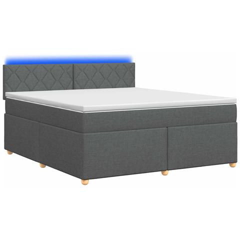 Letto box spring con materasso Grigio Scuro 140 x 190 cm - Foto 1