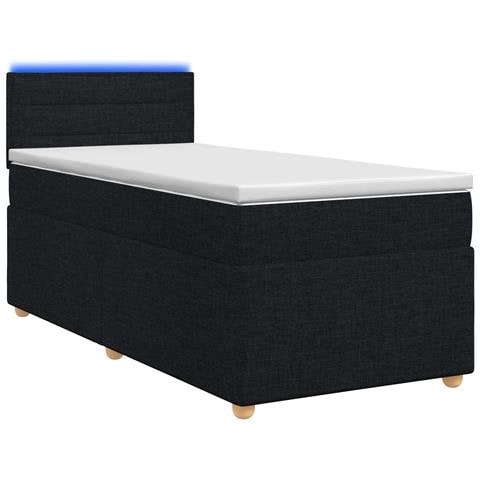 Letto box spring con materasso Nero 80 x 200 cm Tessuto - Foto 1