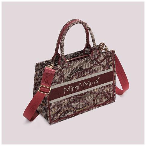 borsa shopper piccola fantasia PRUGNA - Foto 2