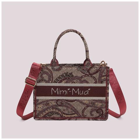 borsa shopper piccola fantasia PRUGNA - Foto 1
