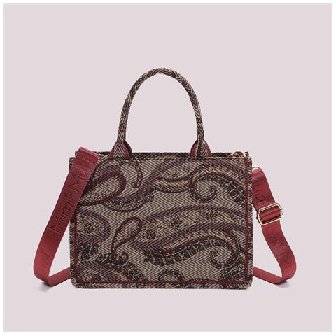 borsa shopper piccola fantasia PRUGNA - Foto 4