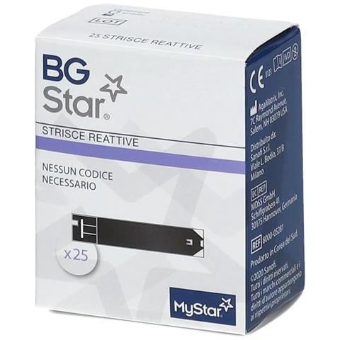 Strisce Reattive Misurazione Glicemia Bgstar Mystar 25 Pezzi - Foto 1