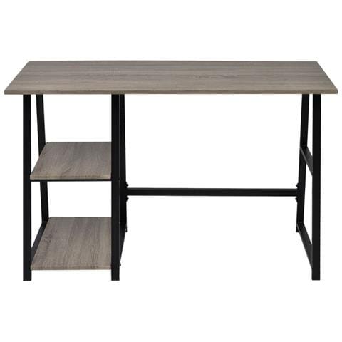 Scrivania Con 2 Ripiani Grigio E Rovere - Foto 6