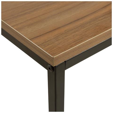 Tavolino Consolle Nero / legno Scuro Delano - Foto 17