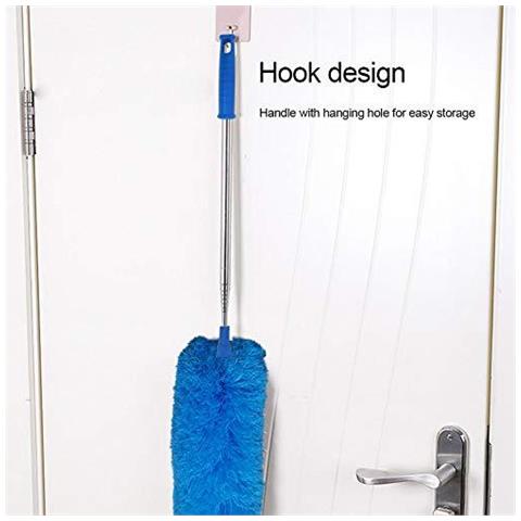 Feather Duster Duster Estensibile Per La Pulizia Con Telescopica Palo Di Estensione Da 30 A 100 Allungabile Duster Per La Pulizia Ad Alta Ventilatore A Soffitto Tende Battiscopa Cars (blu)  - Foto 2