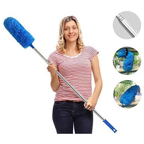 Feather Duster Duster Estensibile Per La Pulizia Con Telescopica Palo Di Estensione Da 30 A 100 Allungabile Duster Per La Pulizia Ad Alta Ventilatore A Soffitto Tende Battiscopa Cars (blu)  - Foto 1