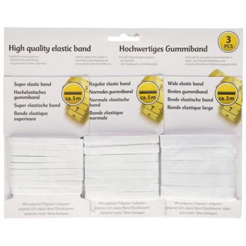 Elastico Per Tappi Per Bocca 5 E 3 Metri Elastan Bianco 3 Pezzi - Foto 1