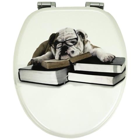 Sedile Wc Copri Vater Universale Frizionato Fantasia In Mdf Chiusura Rallentata *** Fantasia : Teacher Dog - Foto 2