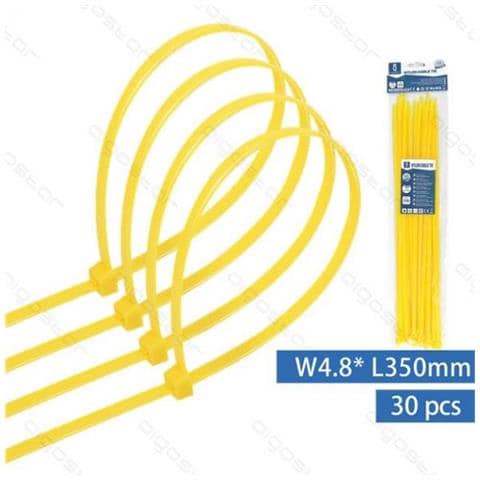 Fascetta Fermacavo In Nylon 4,8mmx350mm Gialla - Confezione Da 30 Pezzi - Nylon 66 - Fascette Fermacavi - Foto 1