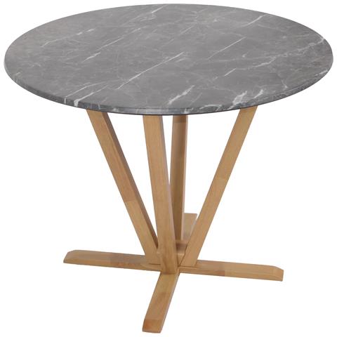 Tavolino Rotondo Salotto Divano HHG-727 80cm Legno Laminato HPL Melaminico Gambe Scure Effetto Palissandro 81854858