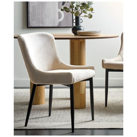 Set Di 2 Sedie Da Pranzo Tessuto Beige Chiaro Everly - Foto 1