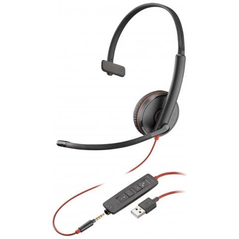 Poly Blackwire 3215 Auricolare Cablato A Padiglione Ufficio Usb Tipo A Nero - Foto 1
