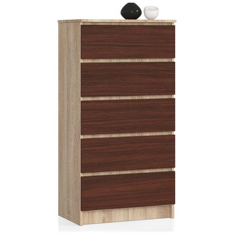 Cassettiera K60, 5 cassetti, 60x40x121 cm, Colore Sonoma Quercia e Weng? - Foto 1