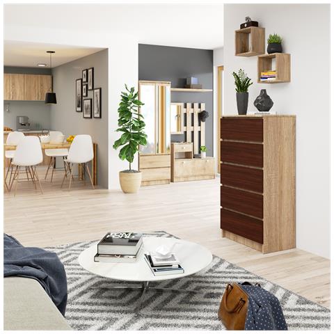 Cassettiera K60, 5 cassetti, 60x40x121 cm, Colore Sonoma Quercia e Weng? - Foto 5