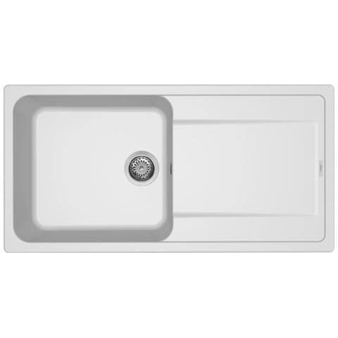 Lg248068 Lavello Da Incasso 1 Vasca Grande Con Gocciolatoio Reversibile 100 X 50 Cm Finitura Granitek Bianco 68 Life 410 - Foto 1
