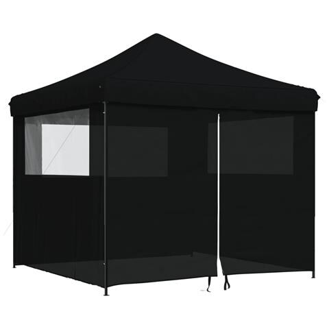 Tendone Per Feste Pieghevole Pop-up Con 4 Pareti Nero - Foto 2