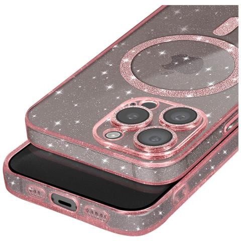 Cover Magsafe Per Iphone 15 Pro Silicone Glitterato - Foto 2