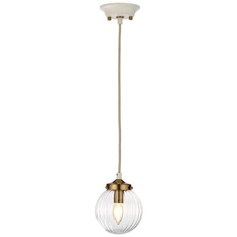 Sospensione Contemporanea Cosmos Acciaio Crema Vetro Ottone 1 Luce E14 - Foto 1