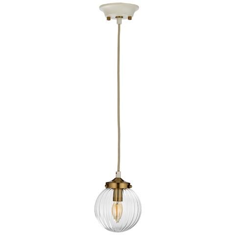 Sospensione Contemporanea Cosmos Acciaio Crema Vetro Ottone 1 Luce E14 - Foto 2