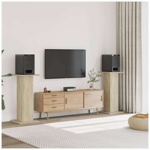 Supporti Altoparlanti 2 Pz Rovere 30x30x95 Cm In Multistrato - Foto 1