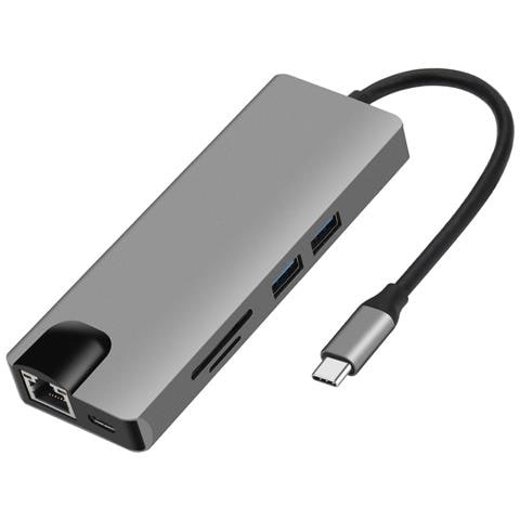 Hub Usb-c 9 In 1 Con Usb 3.0, Hdmi, Rj45, Lettore Di Schede Sd /tf, Pd Da 100 W, Vga - Foto 1