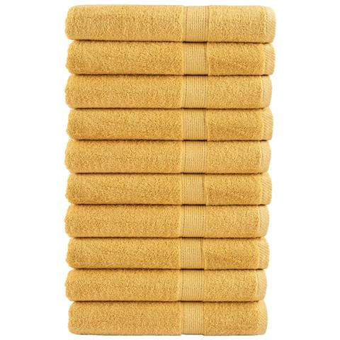 Asciugamani da Bagno SOLUND 10 pz Oro 100x200cm 600gsm - Foto 1
