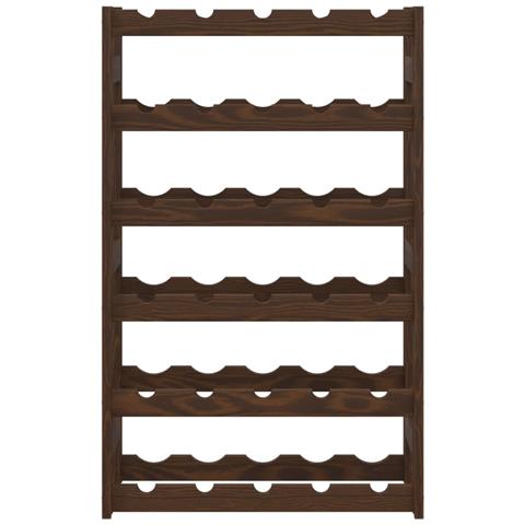 Portabottiglie Per 30 Bottiglie Marrone Legno Massello Di Pino - Foto 3