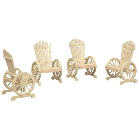 Sedie da Giardino Adirondack 4 pz in Legno Massello di Abete - Foto 1