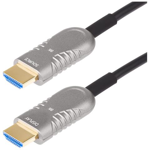 Cavo Ottico HDMI 2.1 Ibrido Attivo (AOC) da 9,1m, CMP, Classe Plenum, Cavo in fibra ottica 8K Ultra High Speed HDMI 2.1/2.0, 48Gbps, 8K 60Hz / 4K 120Hz, HDR10+ /FRL /TMDS /eARC - Foto 1
