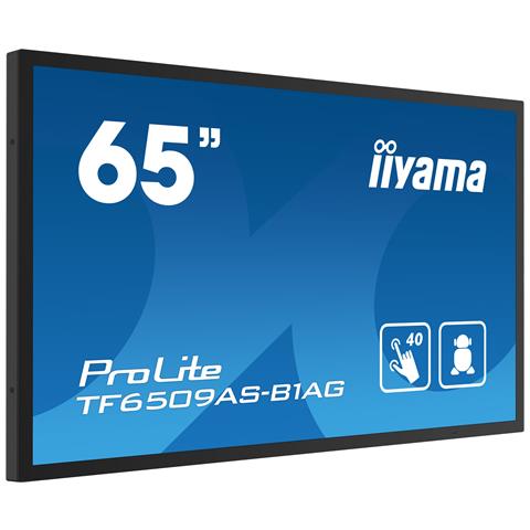 TF6539AS-B1AG visualizzatore di messaggi Pannello piatto per segnaletica digitale 163,8 cm (64.5") LED 500 cd /m² 4K Ultra HD Nero Touch screen Processore integrato Android 24/7 - Foto 2