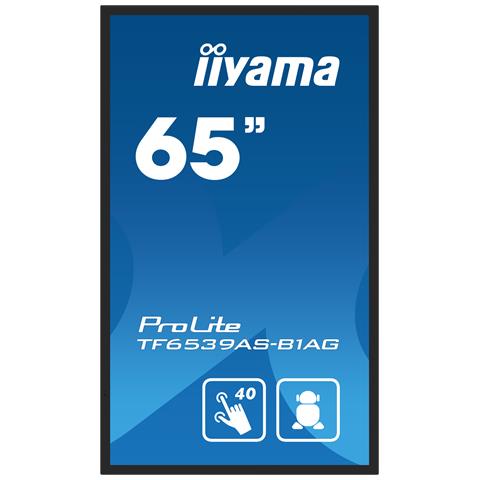 TF6539AS-B1AG visualizzatore di messaggi Pannello piatto per segnaletica digitale 163,8 cm (64.5") LED 500 cd /m² 4K Ultra HD Nero Touch screen Processore integrato Android 24/7 - Foto 14