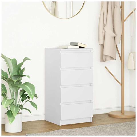 Credenza Bianca 37,5x35x76 cm in Legno Multistrato - Foto 1
