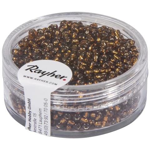 17 Grammi - Perline In Vetro Rotonde Con Foro Argentato Ø2mm - Colore Marrone - Foto 1