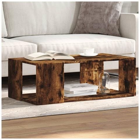 Tavolino Da Salotto Rovere Fumo 89,5x48x30 Cm Legno Multistrato - Foto 1