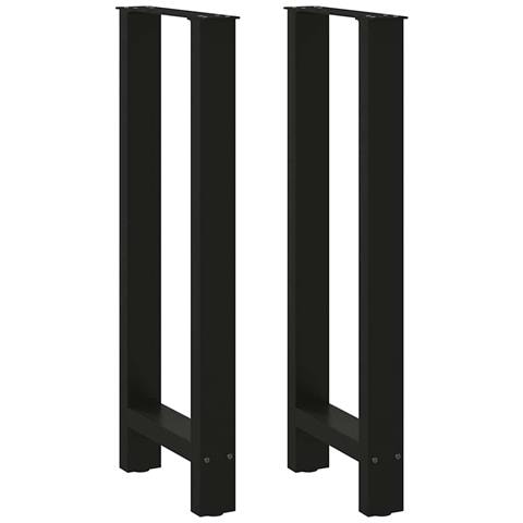 Gambe Per Tavolino Nero 2 Pz 40x(100-101) Cm Acciaio - Foto 1