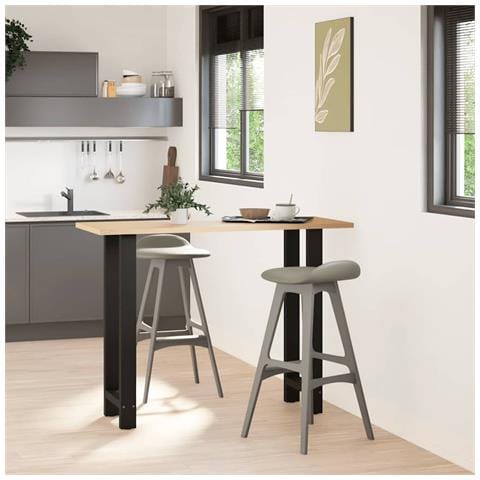 Gambe Per Tavolino Nero 2 Pz 40x(100-101) Cm Acciaio - Foto 2