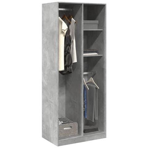 Armadio Grigio Cemento 80x50x200 Cm In Legno Multistrato - Foto 1