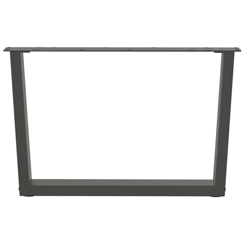 Gambe Tavolo Pranzo A V 2 Pz Antracite 70x(42-43,3)cm Acciaio - Foto 3