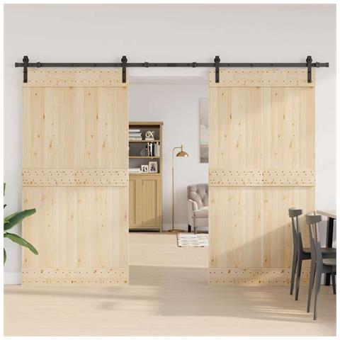 Kit Di Binari Per Porte Scorrevoli 305 Cm Acciaio Nero - Foto 3