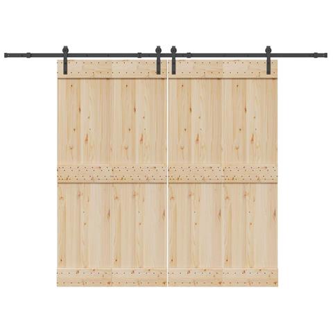 Kit Di Binari Per Porte Scorrevoli 305 Cm Acciaio Nero - Foto 1