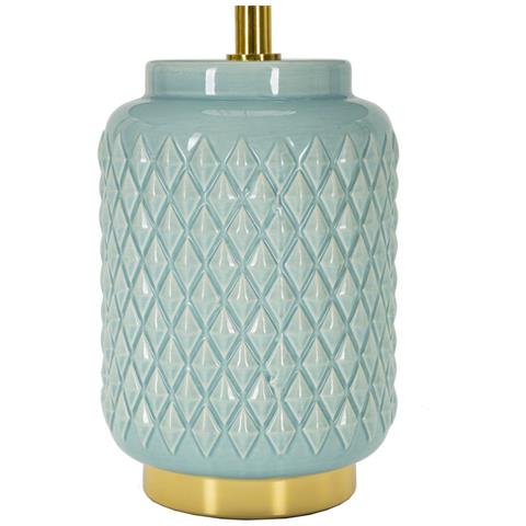 Lampada Da Tavolo Mf114 - Blu - Ceramica - 28x28x44 Cm - Foto 2
