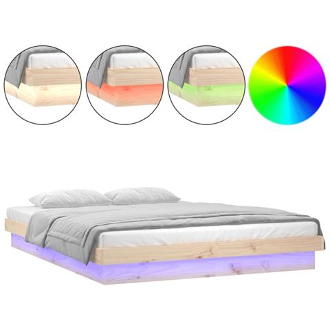 Lusso Casadino - Giroletto Con Led 135x190 Cm Double In Legno Massello - Foto 1