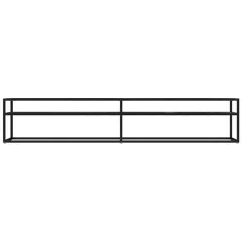 Lusso Casadino -  Mobile Porta Tv Marmo Nero 220x40x40,5 Cm In Vetro Temperato - Foto 2