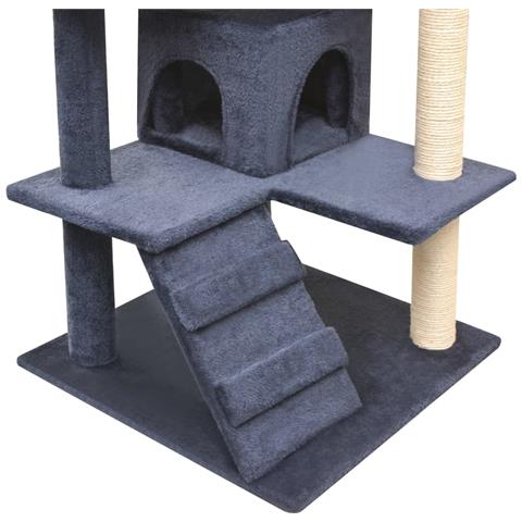 Lusso Casadino -  Albero Per Gatti Con Tiragraffi In Sisal 125 Cm Blu Scuro - Foto 4