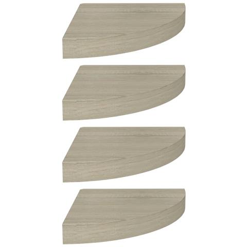 Scaffali Angolari A Parete 4 Pz Rovere 25x25x3,8 Cm In Mdf - Foto 1